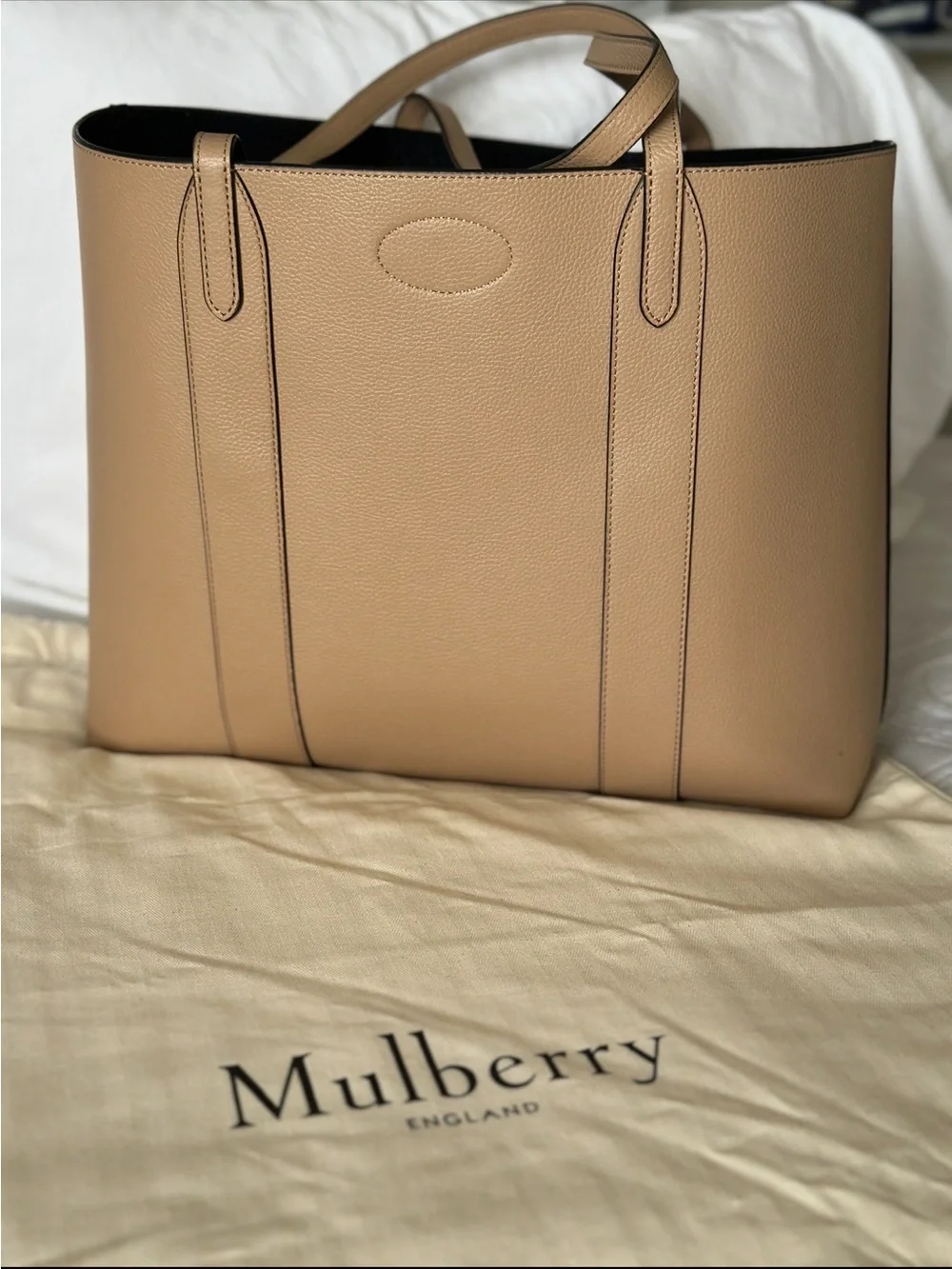 Mulberry Bayswater Tote Bag in Taupe with Gold Hardware